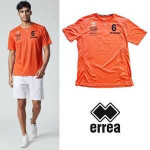 NWT Erreà Italian Vollyeball Jersey Workout Sport Ventilated Tee Orange Size XXL